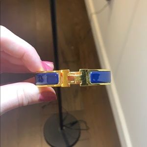Hermes H bracelet in blue and gold
